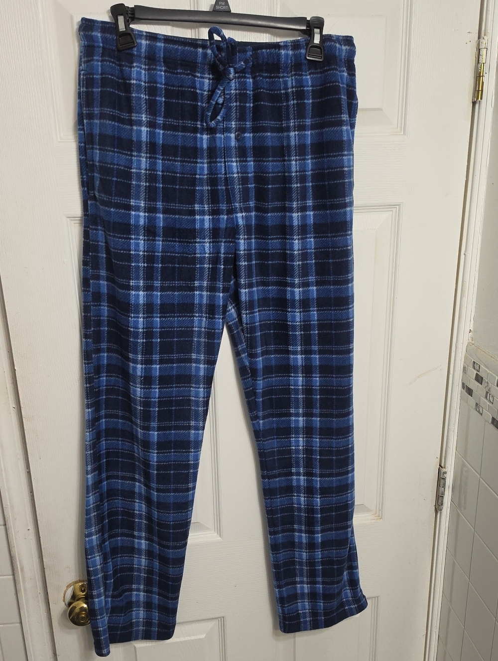 Hanes Blue Plaid Fleece Jogger Pants